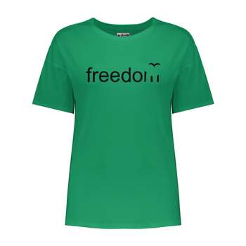 قیمت و خرید تیشرت آستین کوتاه زنانه فانتازیو 156 طرح Freedom کد SBM004