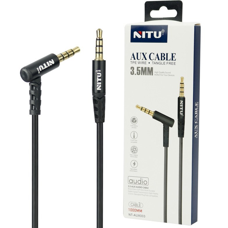 خرید و قیمت کابل Nitu NT-AUX003 AUX 1m یکسر L ا Nitu NT-AUX003 1m AUX Cable| ترب