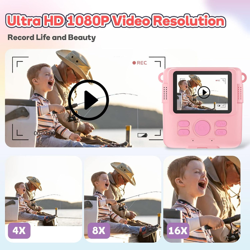 قیمت و خرید دوربین دیجیتال مدل HD 1080P 8MP 16X Instant Print Camera