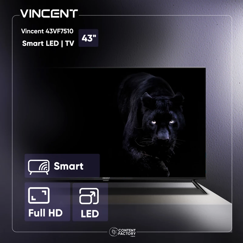 قیمت و خرید تلویزیون ال ای دی هوشمند وینسنت مدل 43VF7510 سایز 43 اینچ