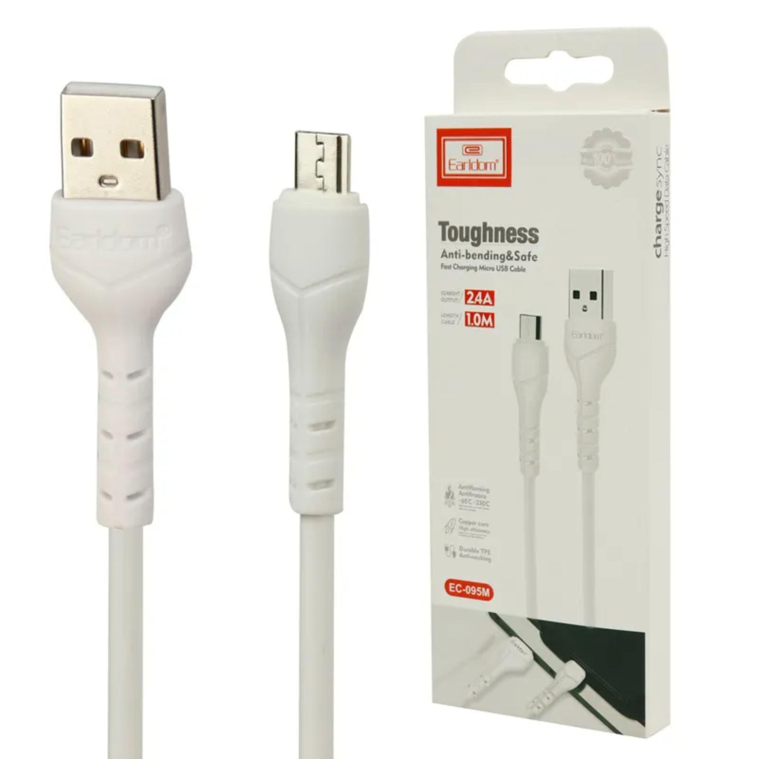 قیمت و خرید کابل تبدیل USB به MicroUSB ارلدام مدل EC-095OM طول 1 متر