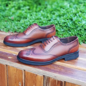 خرید و قیمت کفش مردانه مدل چرم طبیعی کد 00139t.k رنگ عسلی | ترب