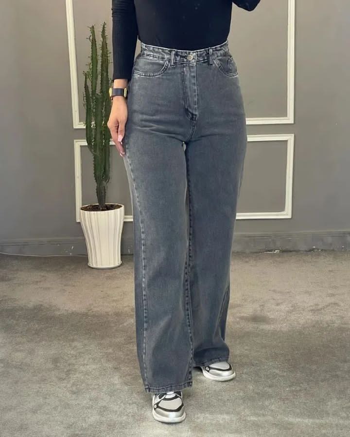 شلوار جین زنانه مدل نیم بگ کد j-300 - فروشگاه پوشاک لاکوجان