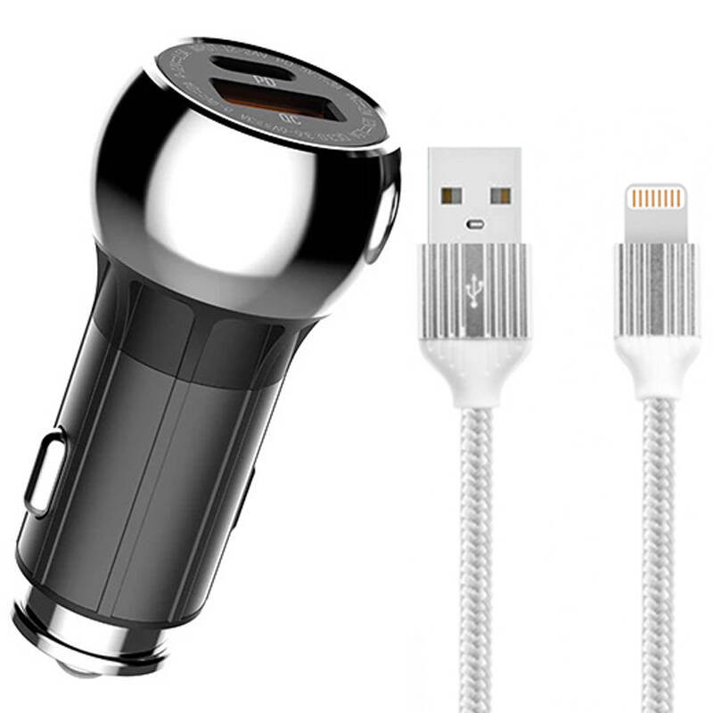 قیمت و خرید شارژر فندکی الدینیو مدل Peculiar به همراه کابل تبدیل USB-C