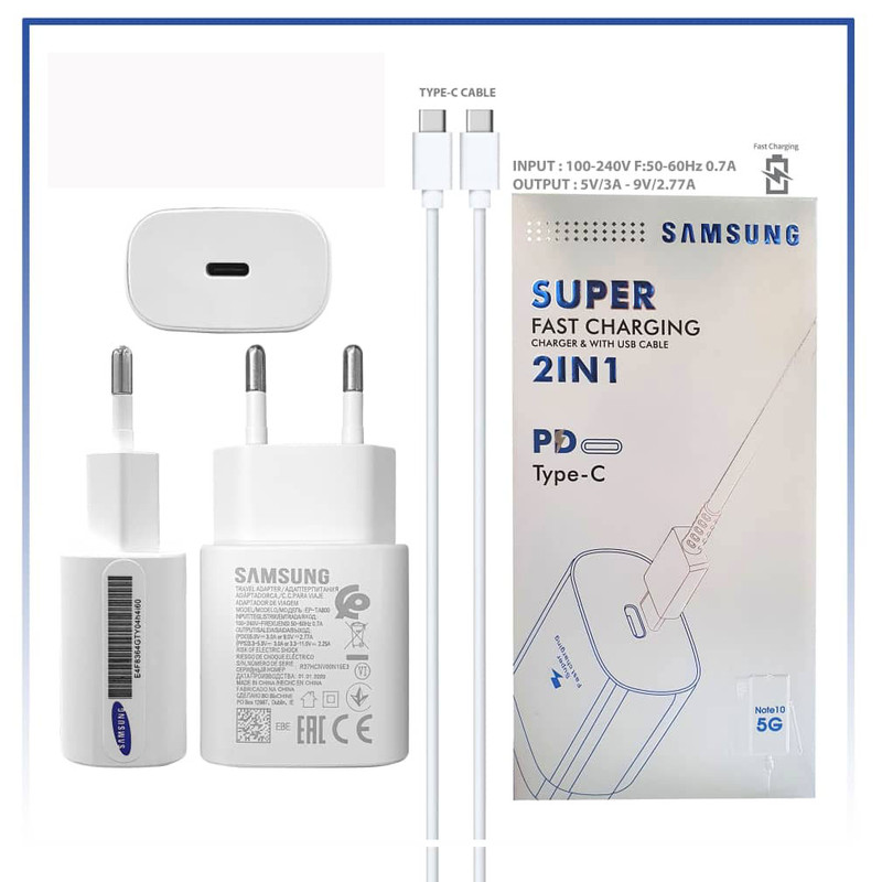 قیمت و خرید شارژر دیواری مدل EP-TA800 به همراه کابل تبدیل USB-C