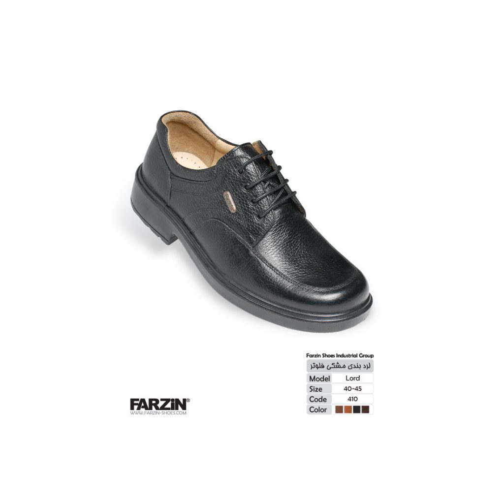 کفش لرد بندی مشکی فلوتر مردانه کد ۴۱۰ | گروه صنعتی کفش فرزین