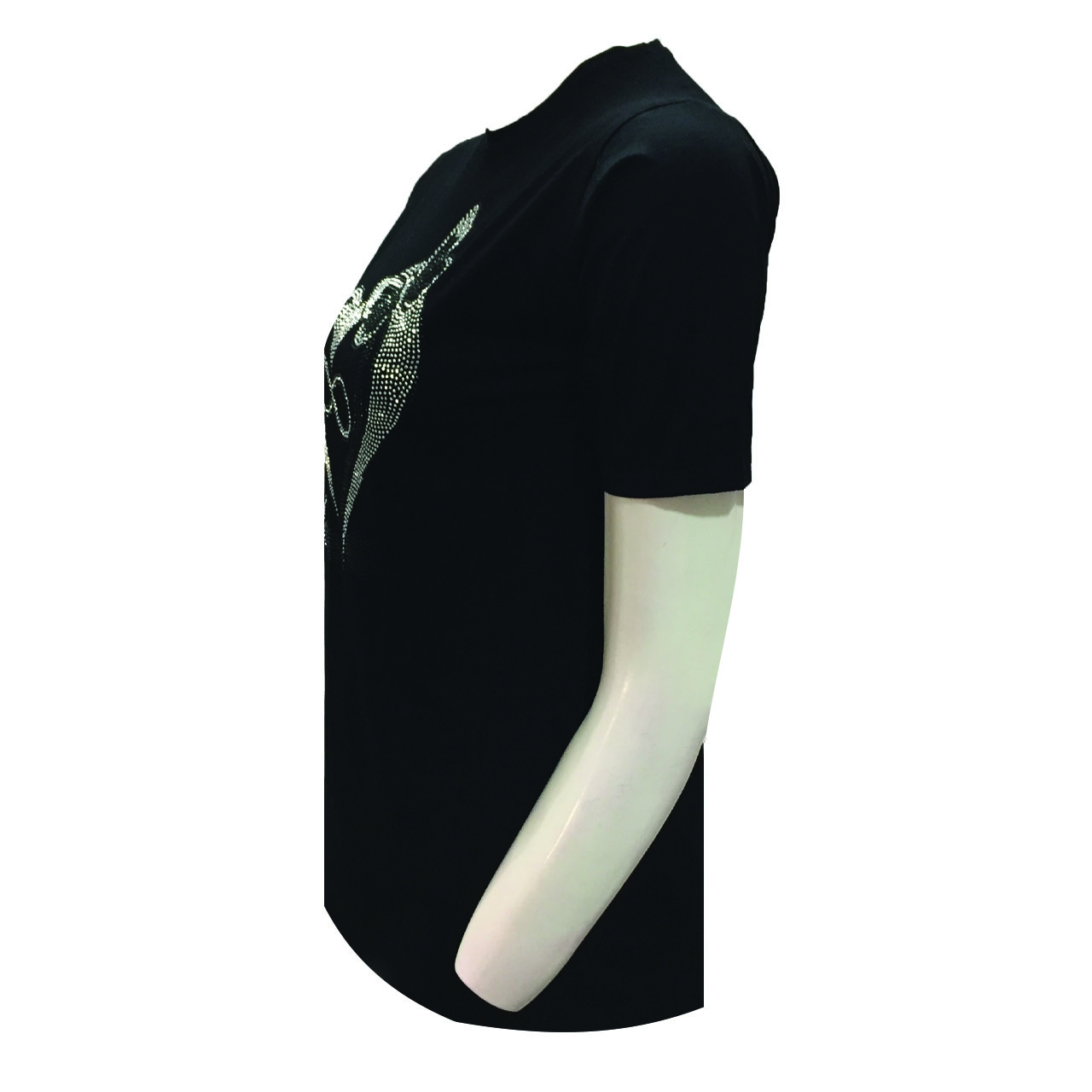 ✓ قیمت و مشخصات تی شرت آستین کوتاه زنانه مدل نگین دار طرح قلب کد DKCOP 432- زیراکو ✓