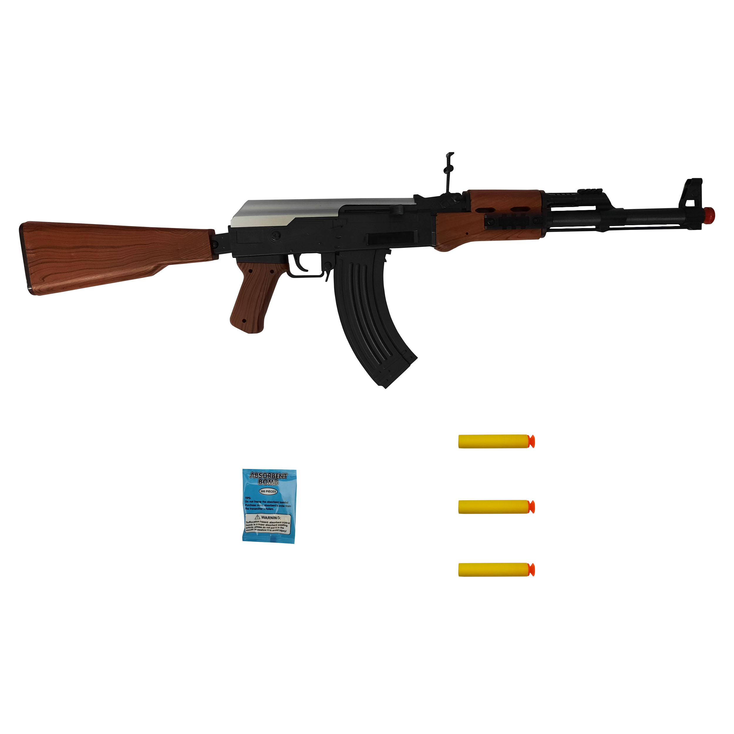 تفنگ بازی طرح کلاشینکف مدل AK123 کد 500 مجموعه 5 عددی – فروشگاه اینترنتیسرزمین اسباب بازی