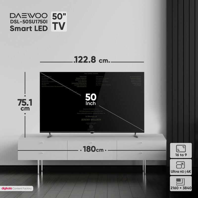 قیمت و خرید تلویزیون ال ای دی هوشمند دوو مدل DSL-50SU1750I سایز 50 اینچ