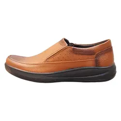 بهترین قیمت خرید کفش طبی مردانه مدل چرم طبیعی کد 004t.k رنگ عسلی | ذره بین