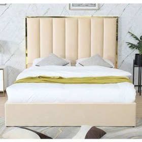 خرید و قیمت تخت خواب دونفره مدل نیهان سایز 180×200 سانتی متر کاتن مدل103077 | ترب