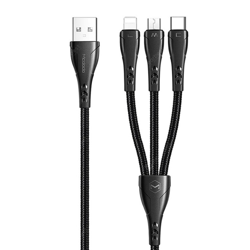 قیمت و خرید کابل تبدیل USB به Micro USB/ USB-C / لایتنینگ مک دودو مدل ca-6960طول 1.2 متر