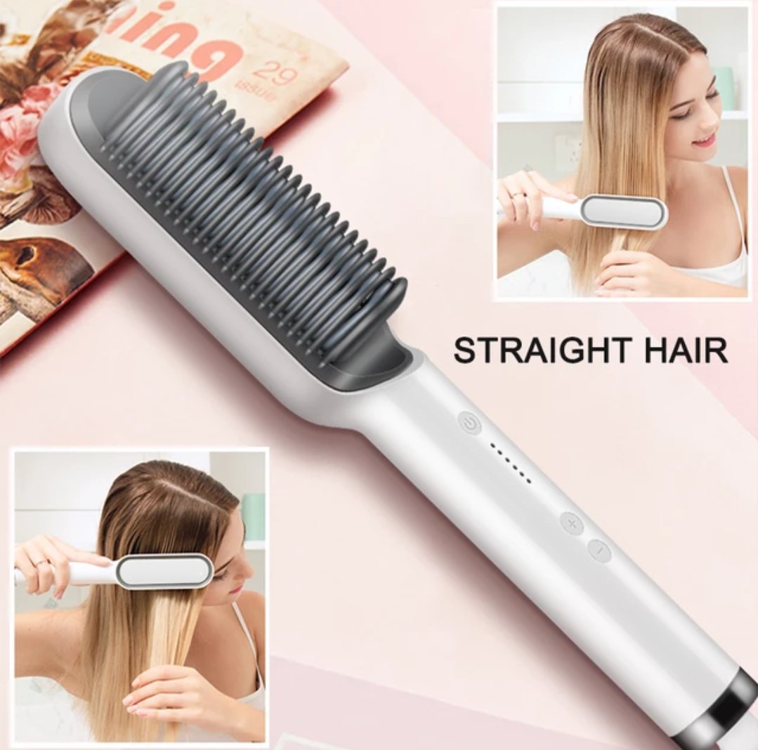 برس حرارتی اتو مو با نوار رنگی صاف کننده Straight Comb FH-909 در چهاررنگبندی مشکی - سفید - قرمز - سبز - دهشیخ سنتر