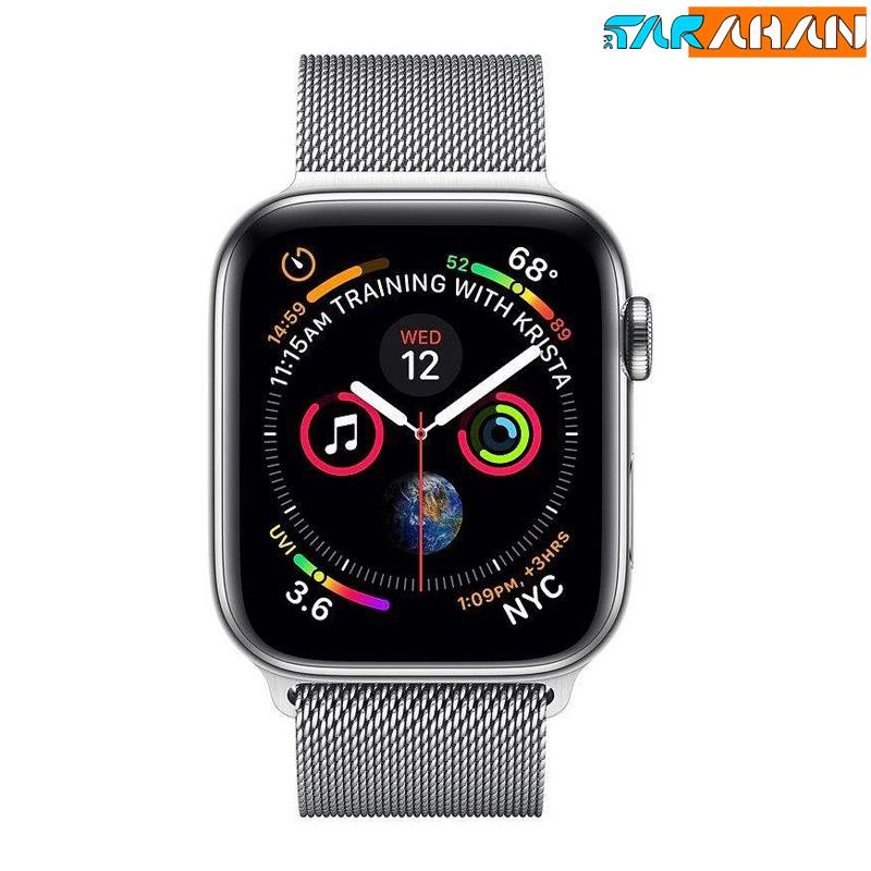 Apple Watch Series 4 GPS 40mm Silver Aluminum Case with Seashell Sport LoopBand-ساعت هوشمند اپل واچ 4 مدل 40mm Silver Aluminum Case with SeashellSport Loop Band - مرکز کامپیوتر و