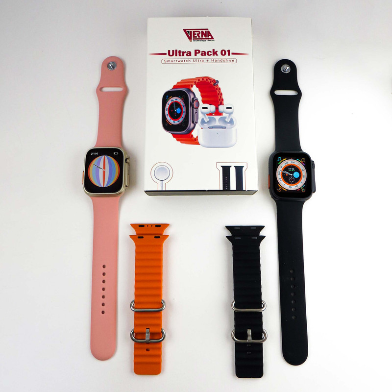 قیمت و خرید ساعت هوشمند ورنا مدل 01 Ultra Pack به همراه هندزفری بیسیم و بند
