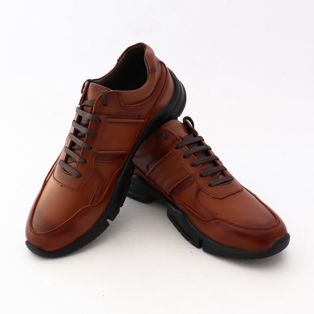 مشخصات، قیمت و خرید کفش چرم طبیعی مردانه اسپورت مدل آیدین عسلی در واسه‌تو