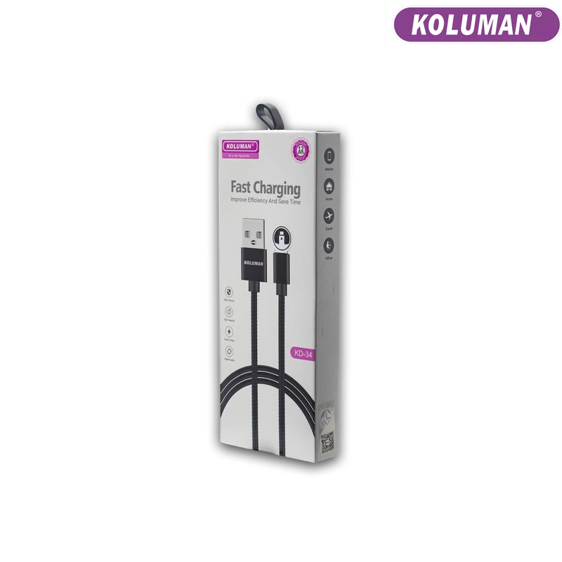 قیمت و خرید کابل تبدیل USB به لایتنینگ کلومن مدل DK - 34 طول 1.2 متر