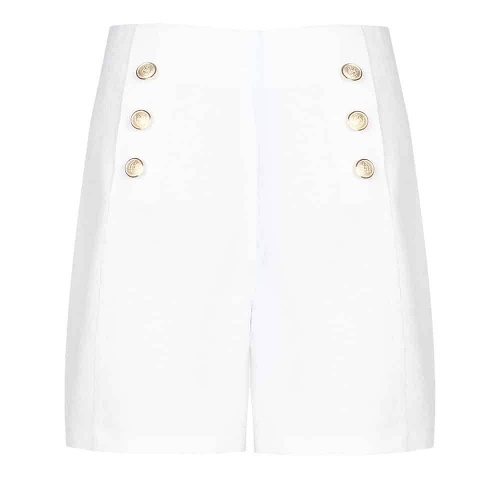 شلوارک زنانه مدل دکمه دار سفید - فروشگاه اینترنتی مد و لباس زیبو